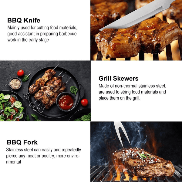 Perfect Dealz 18 Piece Stainless Steel Barbecue Portable Grill Tools Set