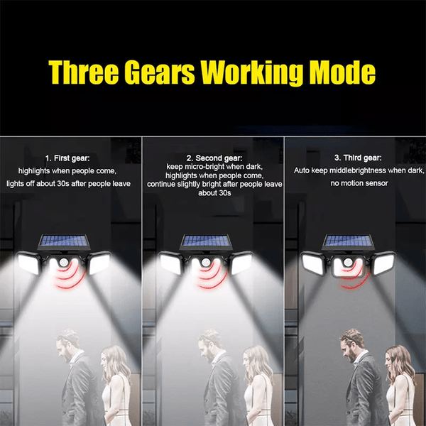 30W Tri-Head Solar Security Light image 2