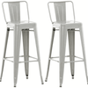 Metro Metal Bar Stool - Stylish gray metal bar stools perfect for modern kitchens and dining areas.