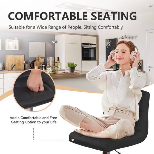 Swivel Bar Stool Adjustable Height Chair image 3