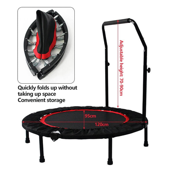 Fitness Trampoline with Adjustable Handlebar image 2