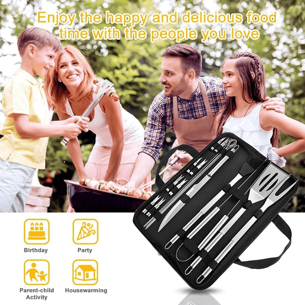 Perfect Dealz 18 Piece Stainless Steel Barbecue Portable Grill Tools Set