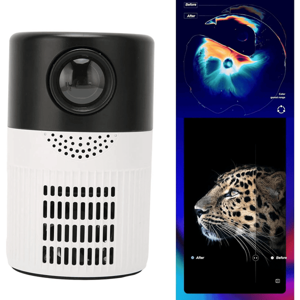 Mini Home & Outdoor Movie Projector showing compact design for portable cinema experiences.