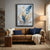 Elegant Feathers and Palm Fronds Abstract Art Piece displayed above a cozy couch in a stylish living room.