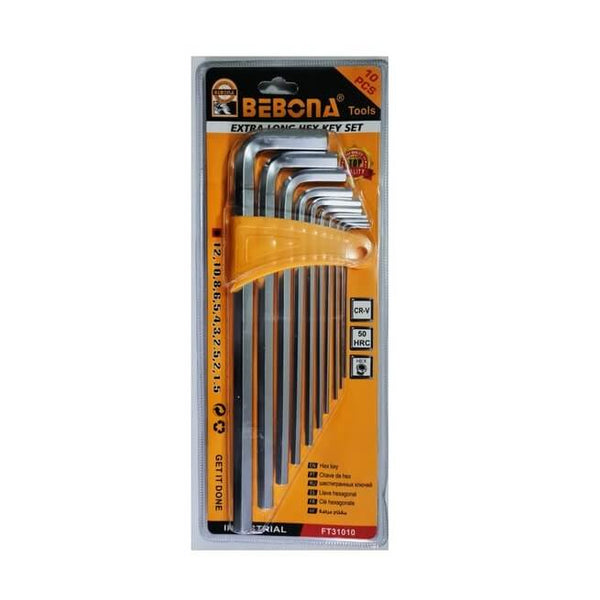 10 Piece Extra Long Hex Key Set image 0