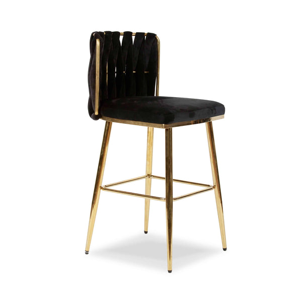 Perfect Dealz Luxe Velvet High-Back Bar Stool