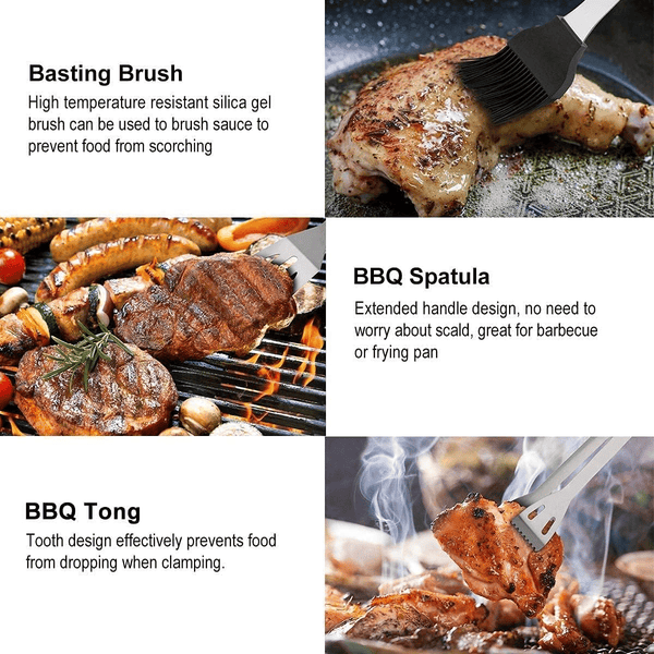 Perfect Dealz 18 Piece Stainless Steel Barbecue Portable Grill Tools Set