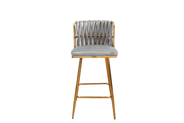 Perfect Dealz Luxe Velvet High-Back Bar Stool