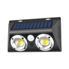 Solar LED Wall Light with dual bulbs and motion sensor, ideal for outdoor security and illumination.