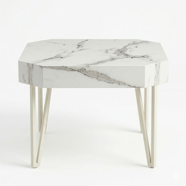 Faux Marble Copper Side Table