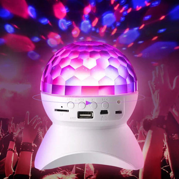 Perfect Dealz LED Crystal Magic Ball Rotating stage Light with Bluetooth Speaker