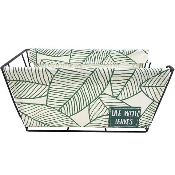 Perfect Dealz Canvas Storage Basket Metal Holder Desk Table Organizer