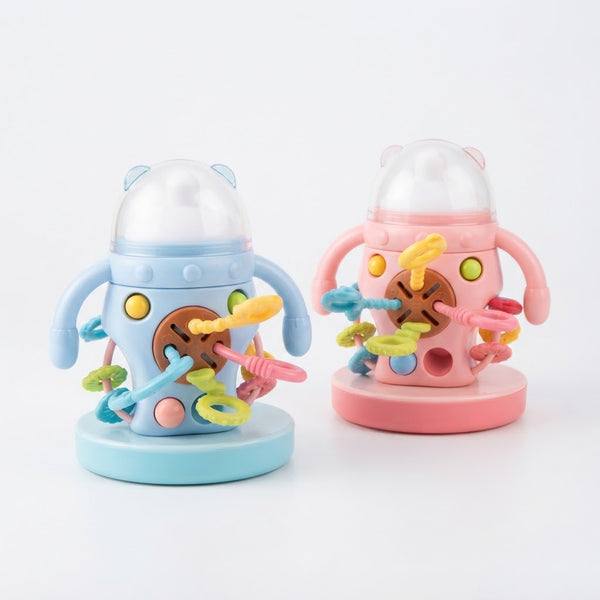 Baby Stacking Cup Puzzle Set featuring colorful stacking cups in blue and pink for engaging hands-on play.