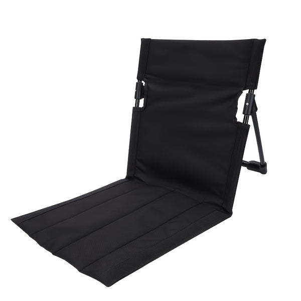 Ultra-Lightweight Folding Portable Camping Chair displayed in black, showcasing its compact and ergonomic design.