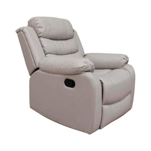 Air Leather Modern Sofa in a light gray reclining design with plush seating for comfort and style.