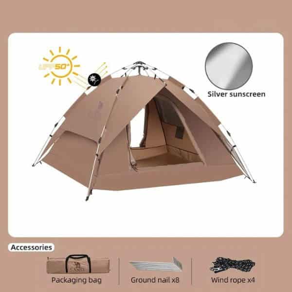 3-4 Person Travel Outdoor One-touch Camping Tent image 3