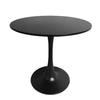 Round Dining Table - Stylish black finish design with a modern pedestal base for space-saving dining.