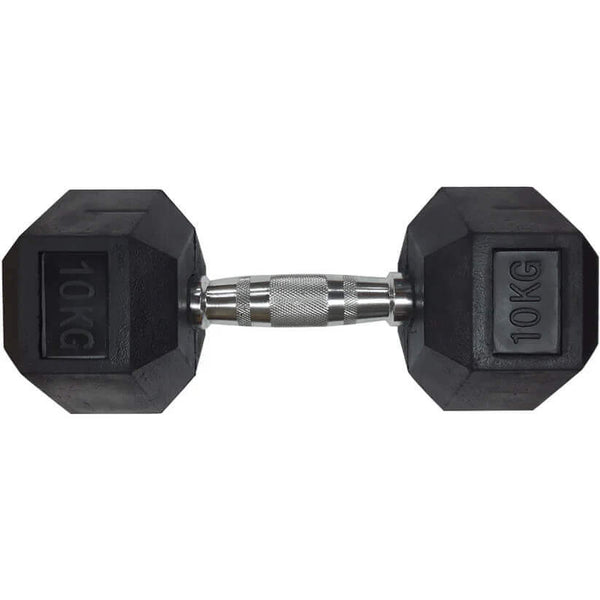 10KG Rubber Hex Dumbbell image 1