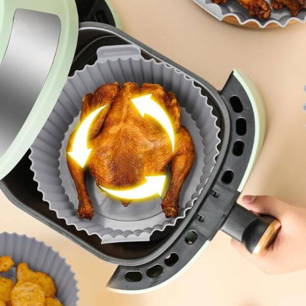 6 Piece Reusable Silicone Air Fryer Liner image 2