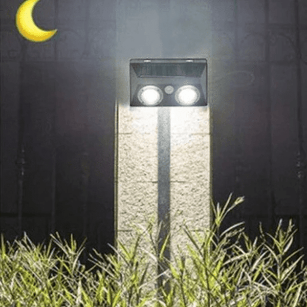 Motion Sensor Wall Light illuminating a pathway with greenery, ideal for outdoor safety and convenience.