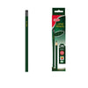 12 pcs Classic Hexagonal Pencil Dark Green Finish with Black Tip, ideal for writing and sketching.