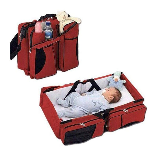 2 in 1 Travel Baby Bed & Bag featuring a portable baby bed and spacious carry bag for easy travel.