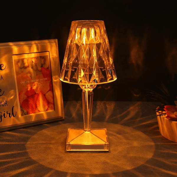 Perfect Dealz RGB Colour Changing Crystal Table Lamp Touch USB Charging LED Night Light