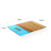 Digital Kitchen Scale with Tempered Glass with Bamboo Design displaying measurements and stylish surface.