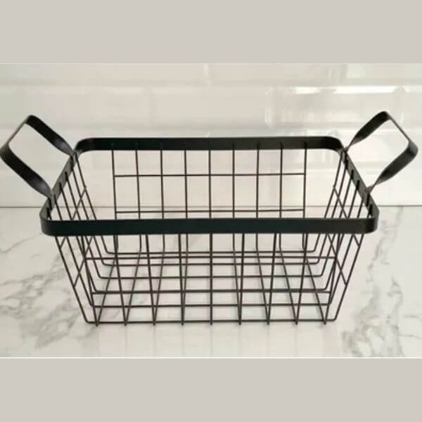 Perfect Dealz Black Wire Mesh Storage Basket 24.5x34.5cm