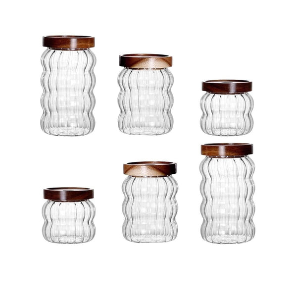 Perfect Dealz 6 Pack Glass Storage Jars