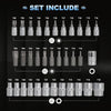 34-Piece Torx Socket and Bit Set including various Torx sizes for versatile fastening tasks.