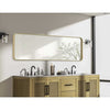 Full Length Leaner Floor Mirror above a modern bathroom vanity, adding elegance and light to the space.