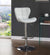 Adjustable Counter Bar Chair Stool in white leather upholstery on a modern chrome base.