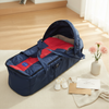 Kid Baby Travel Bassinet Cribs Cot Bed in navy and red with soft interior for comfortable napping anywhere.