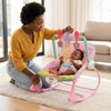 A mother engaging with her baby in a Baby Chair Design Detachable Soft Baby Rocking Chair with colorful toys.