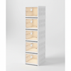 Transparent Foldable Shoe Rack 5 Tiers showcasing a sleek design with five transparent compartments for organizing shoes.
