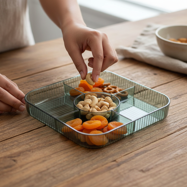 Luxe Fluted 5-Compartment Snack Server