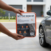 9-Piece Car and Motorcycle Cleaning Kit with Bag held by a person, showcasing the all-in-one cleaning solution for vehicles.