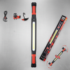 Rechargeable Magnetic LED Work Light Bar with accessories and packaging on a metallic surface.