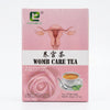 Womb Care Herbal Tea - Women’s Wellness & Herbal Infusion packaging featuring tea bags and a cup of tea.