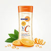Vitamin C Body Oil Gel Skin Repair by Roushun with orange slices and green leaves, promoting skin glow and hydration.