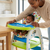 3-in-1 Convertible Baby High Chair & Play Table Set in use with smiling baby and parent during mealtime.