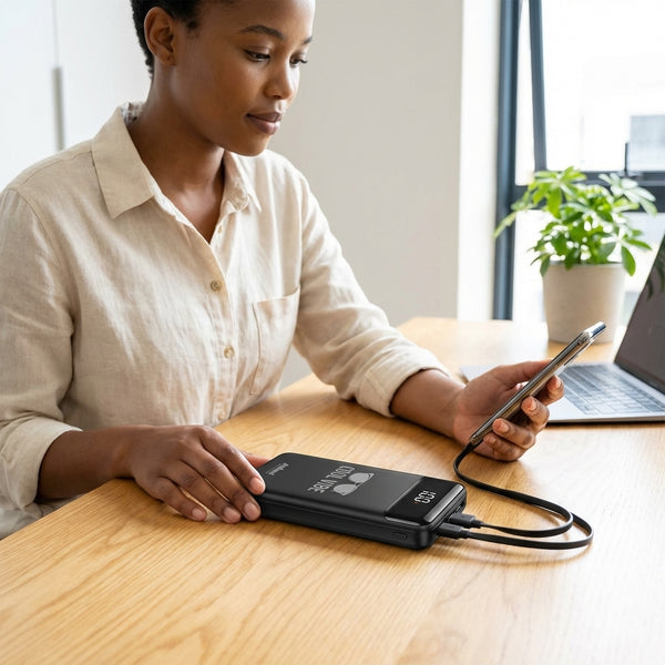 60000mAh Power Bank with Built-In Cables