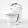 Electric Stand Mixer with Bowl in white color with mixing bowl, perfect for baking tasks.