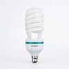 Photo Full Spectrum Light Bulb 150W in a twisted spiral design with a white finish and green accents.