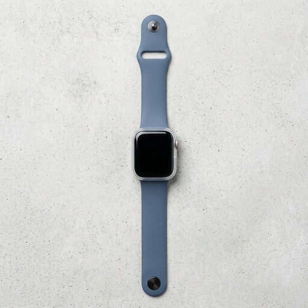 Rugged Silicone Sport Band for Apple Watch Ultra in a blue color, designed for durability during outdoor activities.