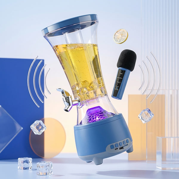 RGB 2L Capacity Party Fruit Juice Beverage Dispenser with LED lighting and microphone for fun gatherings