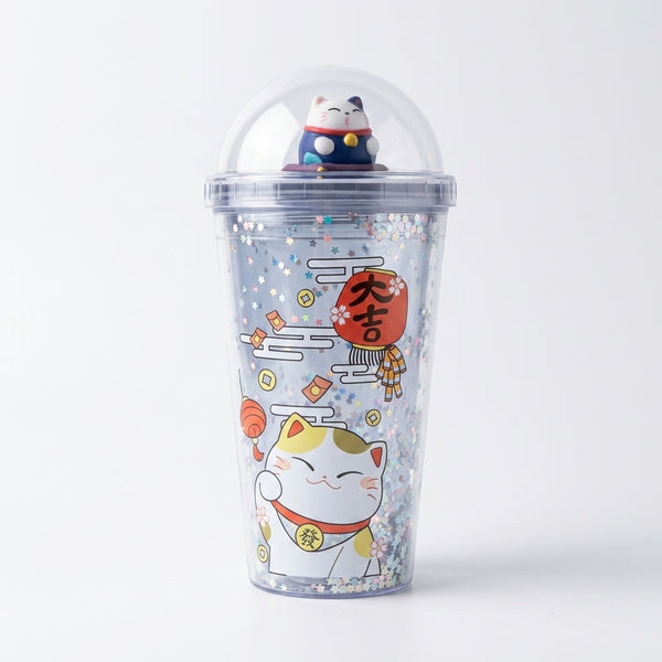Lucky Cat Double Wall Travel Tumbler