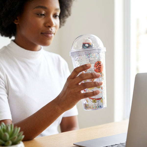 Lucky Cat Double Wall Travel Tumbler
