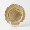 13-Inch Eco-Friendly Wedding Charger Plate in gold finish, ideal for elegant table settings at weddings and formal events.